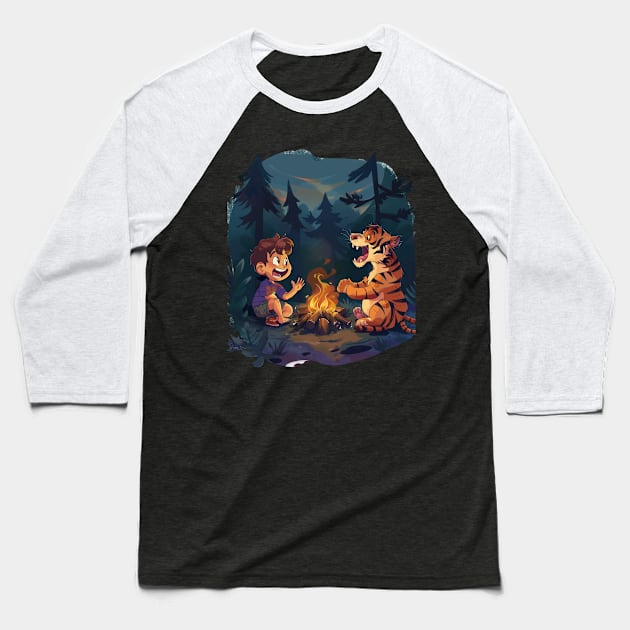 Calvin and Hobbes Fans Baseball T-Shirt by Kisos Thass